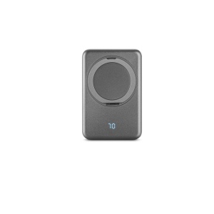 WARSHEL 5. Batterie nomade magnétique de 5 000 mAh avec chargeur sans fil ultrarapide de 15 W en ABS recyclé (100 % rABS) avec support 7