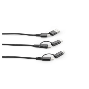 BERTOZZI. Câble USB ultra rapide 6 en 1 en aluminium recyclé (20 %) et PET recyclé (4 %) 6