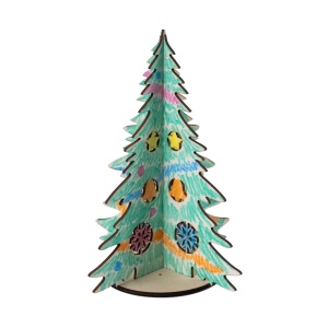PINERY. Arbre de Noël en bois pliable à colorier 10