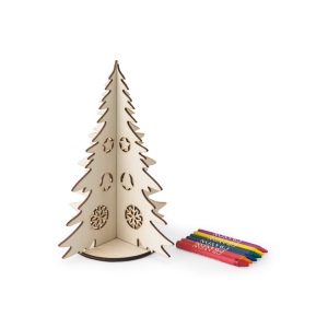 PINERY. Arbre de Noël en bois pliable à colorier 2