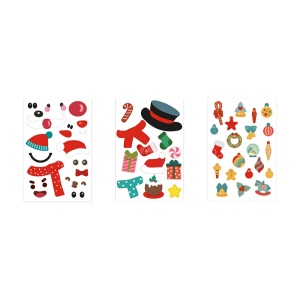 GLIMN. Set de six feuilles avec figurines de Noël et 3 feuilles d'autocollants 3