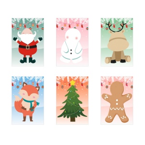 GLIMN. Set de six feuilles avec figurines de Noël et 3 feuilles d'autocollants 2