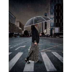 FINNLEY. Parapluie 27" en polyester recyclé (100% rPET) pongé 190T coupe-vent 4