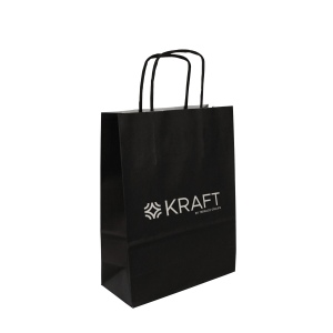 Sac papier noir anses torsadées 3