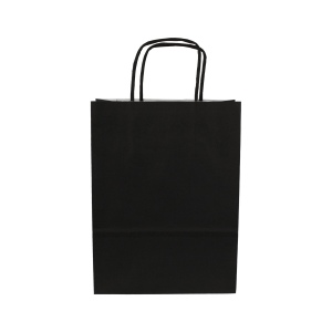 Sac papier noir anses torsadées 4