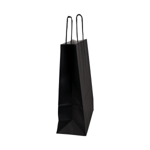 Sac papier noir anses torsadées 5