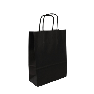 Sac papier noir anses torsadées