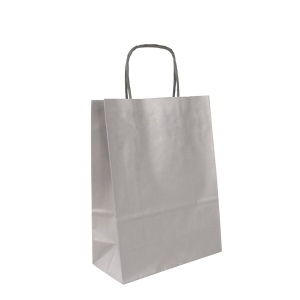 Sac papier argent anses torsadées 2