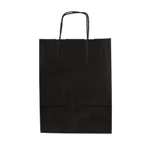 Sac papier noir anses torsadées 3
