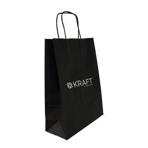 Sac papier noir anses torsadées 5