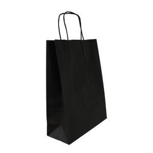 Sac papier noir anses torsadées