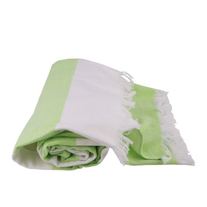 Fouta rayée bicolore