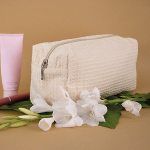 Trousse rectangulaire en coton nid d'abeille 3