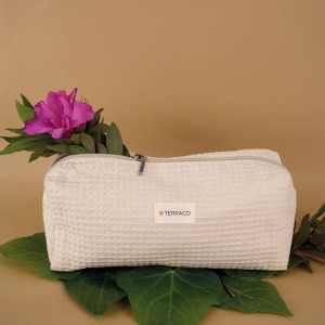Trousse rectangulaire en coton nid d'abeille 2