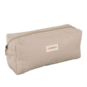 Trousse rectangulaire en coton nid d'abeille