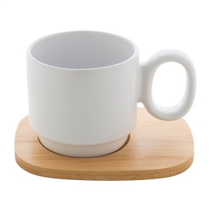 Kaguya Mug en céramique avec plateau en bambou 2