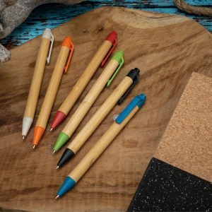 Stylo à bille en paille de blé et bambou FABIANA 14