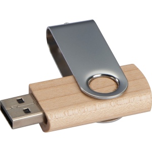 Clé USB Twist avec corps en bois claire KLAUDIA