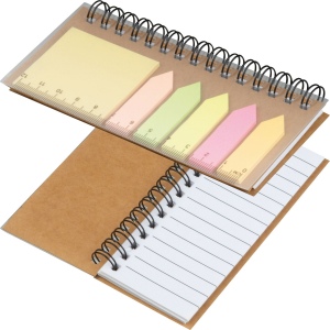 Set de notes adhésives avec bloc-notes à spirales ZOE