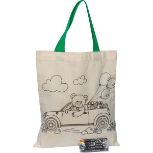Sac en coton avec crayons OLIVE