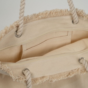 Sac de plage avec fond en jute et cordelette RICARDA 6