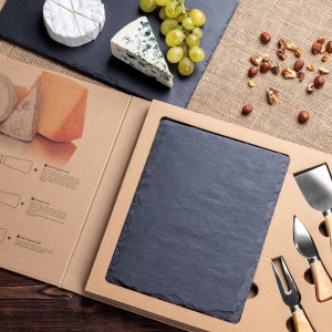 Set pour fromage avec plateau en ardoise VIOLA 9