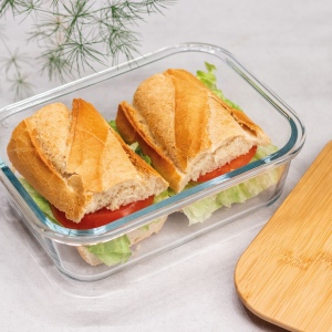 Lunchbox en verre avec couvercle en bambou KYLE 4