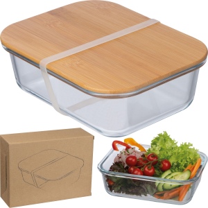 Lunchbox en verre avec couvercle en bambou KYLE 2