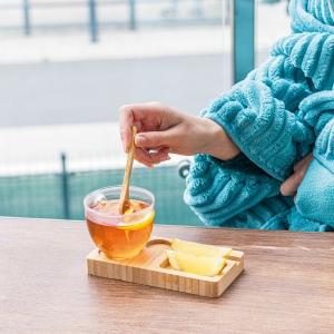 Plateau de service avec cuillère en bambou ROSA 10
