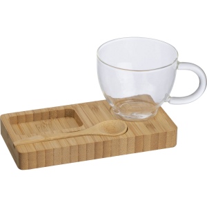 Plateau de service avec cuillère en bambou ROSA