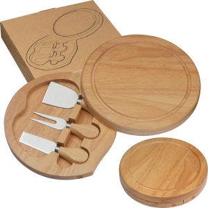Plateau à fromage en bambou avec 3 ustensiles JOZEF