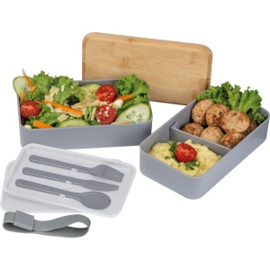 Boîte à lunch à 2 niveaux en PP et bambou 10