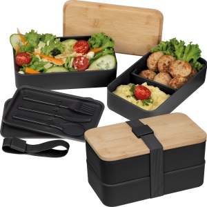 Boîte à lunch à 2 niveaux en PP et bambou 2