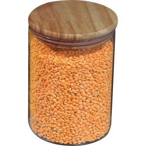 Pot en verre borosilicaté avec couvercle en bois de pin, 700 ml TYMON 4