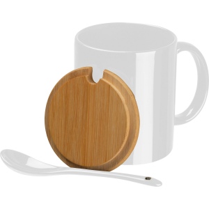Tasse avec cuillère et couvercle en bambou LOTHAR 9