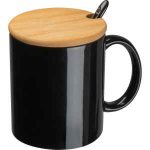 Tasse avec cuillère et couvercle en bambou LOTHAR