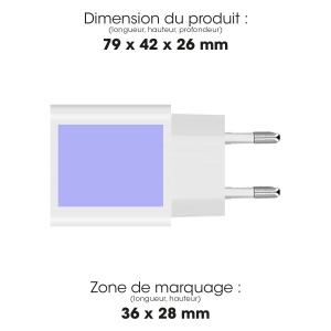 SUKO - CHARGEUR SECTEUR USB TYPE-C 15W + USB-A - BLANC 2