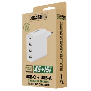 YORIYOI - CHARGEUR SECTEUR ECO 60W 6A POWER DELIVERY 4
