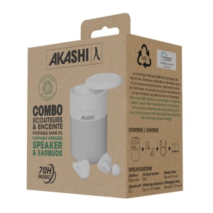 KANZEN - COMBO ÉCOUTEURS + ENCEINTE 5W SANS FIL 3