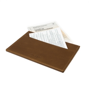 PORTE CARTE GRISE & DOCUMENTS EN CUIR VERITABLE MARRON FONCE 5