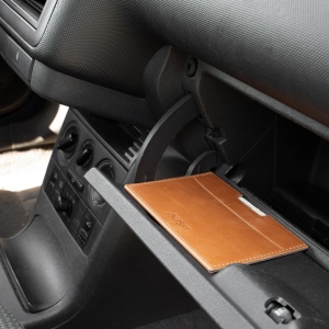 PORTE CARTE GRISE & DOCUMENTS EN CUIR VERITABLE MARRON CLAIR 4