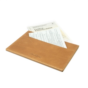 PORTE CARTE GRISE & DOCUMENTS EN CUIR VERITABLE MARRON CLAIR 5