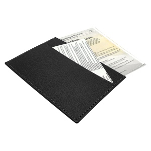 PORTE CARTE GRISE & DOCUMENTS EN SIMILI-CUIR NOIR GRAINE 4