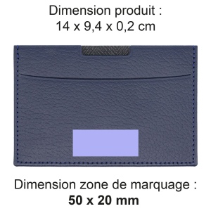 PORTE CARTE GRISE & DOCUMENTS CUIR RECYCLÉ BLEU MARINE 2