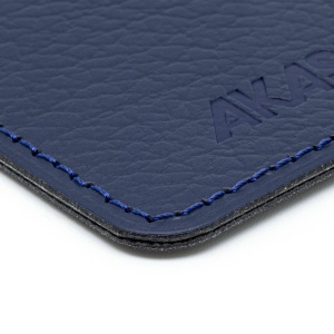 PORTE CARTE GRISE & DOCUMENTS CUIR RECYCLÉ BLEU MARINE 3