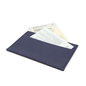 PORTE CARTE GRISE & DOCUMENTS CUIR RECYCLÉ BLEU MARINE 5