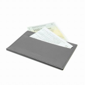 PORTE CARTE GRISE & DOCUMENTS CUIR RECYCLÉ GRIS 4