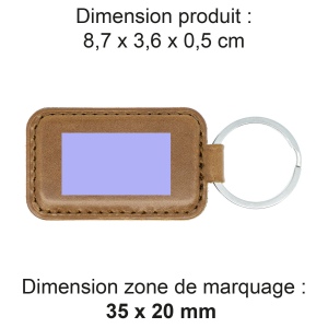 PORTE-CLE EN CUIR VERITABLE MARRON FONCE 2