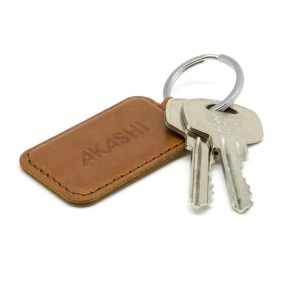 PORTE-CLE EN CUIR VERITABLE MARRON FONCE 5