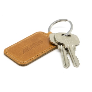 PORTE-CLE EN CUIR VERITABLE MARRON CLAIR 5
